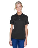 Harriton Ladies' Advantage Snag Protection Plus IL Snap Placket Polo M345W BLACK Pocket