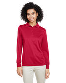Harriton Ladies' Advantage Snag Protection Plus IL Long Sleeve Polo M348LW RED Pocket
