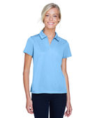 Harriton Ladies' Double Mesh Polo M353W LIGHT BLUE Pocket