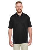 Harriton Men's Tall Flash Snag Protection Plus IL Colorblock Polo M386T BLACK/ DK CHARCL Pocket