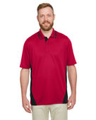 Harriton Men's Tall Flash Snag Protection Plus IL Colorblock Polo M386T RED/ BLACK Pocket