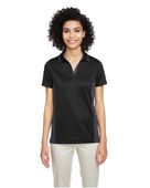 Harriton Ladies' Flash Snag Protection Plus IL Colorblock Polo M386W BLACK/ DK CHARCL Pocket
