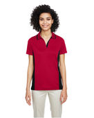Harriton Ladies' Flash Snag Protection Plus IL Colorblock Polo M386W RED/ BLACK Pocket