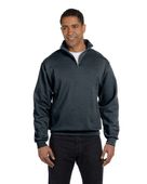 Jerzees Adult 8 oz. NuBlend Quarter-Zip Cadet Collar Sweatshirt 995M BLACK HEATHER Pocket