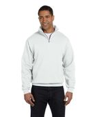 Jerzees Adult 8 oz. NuBlend Quarter-Zip Cadet Collar Sweatshirt 995M WHITE Pocket
