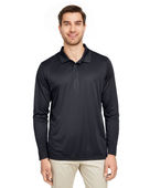 Team 365 Men's Zone Performance Long Sleeve Polo TT51L BLACK Pocket