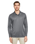 Team 365 Men's Zone Performance Long Sleeve Polo TT51L SPORT GRAPHITE Pocket