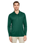 Team 365 Men's Zone Performance Long Sleeve Polo TT51L SPORT FOREST Pocket