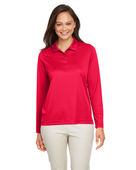 Team 365 Ladies' Zone Performance Long Sleeve Polo TT51LW SPORT RED Pocket