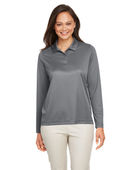 Team 365 Ladies' Zone Performance Long Sleeve Polo TT51LW SPORT GRAPHITE Pocket