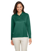 Team 365 Ladies' Zone Performance Long Sleeve Polo TT51LW SPORT FOREST Pocket
