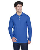 Ultraclub Adult Long-Sleeve Classic Pique Polo 8532 ROYAL Pocket