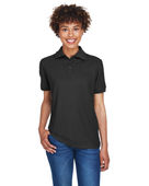 Ultraclub Ladies' Whisper Pique Polo 8541 BLACK Pocket