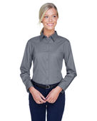 Ultraclub Ladies' Whisper Twill 8976 GRAPHITE Pocket