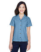 Ultraclub Ladies' Cabana Breeze Camp Shirt 8981 WEDGEWOOD Pocket