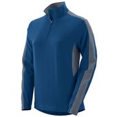 Womens 2-Color Accented, Pocketed, 1/4 Zip Pullover Top NAVY/GRAPHITE Pocket