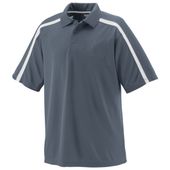 Adult Wicking, 3-Button Polo Shirt GRAPHITE/WHITE Pocket