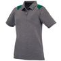 Womens 3-Button, Graphite Heather w/contrasting Shoulder Inserts Polo Shirt GRAPHITE HEATHER/DARK GREEN Pocket