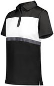 Holloway Ladies Prism Bold Polo 222776 BLACK/WHITE Pocket