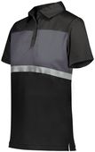 Holloway Ladies Prism Bold Polo 222776 BLACK/CARBON Pocket