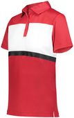 Holloway Ladies Prism Bold Polo 222776 SCARLET/WHITE Pocket