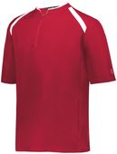 Holloway 1/4 ZIp Clubhouse Pullover 229581 SCARLET/WHITE Pocket
