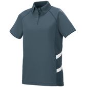 Womens, 2-Color, Vented, Wicking Polo Shirt SLATE/SLATE/WHITE Pocket
