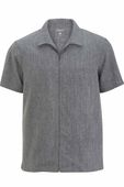 Edwards Men's V-Neck Zip Service Shirt 4281 BLACK HEATHER Pocket