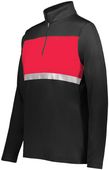 Holloway Ladies Prism Bold 1/4 Zip Pullover 222791 BLACK/SCARLET Pocket