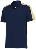 Augusta Adult Bi-Color Vital Polo 5028 NAVY/VEGAS GOLD Pocket