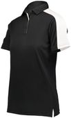 Augusta Ladies Bi-Color Vital Polo 5029 BLACK/WHITE Pocket