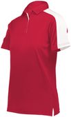 Augusta Ladies Bi-Color Vital Polo 5029 SCARLET/WHITE Pocket