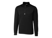 Cutter & Buck Mens Traverse Stretch Quarter Zip Pullover BCK00067 BLACK Pocket