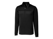 Cutter & Buck Mens Traverse Stripe Quarter Zip Pullover MCK00088 BLACK Pocket