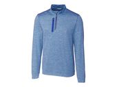 Cutter & Buck Mens Stealth Quarter Zip Pullover MCK09404 TOUR BLUE Pocket