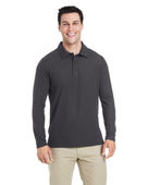 Core 365 Men's Fusion Chromasoft Long-Sleeve Pique Polo CE112L CARBON Pocket