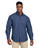 Harriton Men's Denim Shirt-Jacket M540 DARK DENIM Pocket