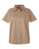 Harriton Ladies' Advantage Il Short-Sleeve Work Shirt M585W KHAKI Pocket