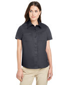 Harriton Ladies' Advantage Il Short-Sleeve Work Shirt M585W DARK CHARCOAL Pocket