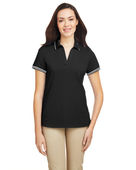 Nautica Ladies' Deck Polo N17168 BLACK/ WHITE Pocket