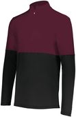 Youth 2-Color, 30+UPF, Wicking, Tagless 1/4 Zip Pullover BLACK/MAROON Pocket