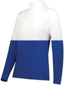 Holloway Ladies Momentum Team 1/4 Zip Pullover 223700 ROYAL/WHITE Pocket