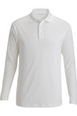 Edwards Mini Pique Snag Proof Long Sleeve Polo 1527 WHITE Pocket