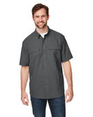 Dri Duck Men's Crossroad Dobby Short-Sleeve Woven Shirt 4445DD CHARCOAL Pocket