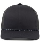 Pacific Headwear Trucker Snapback Braid Cap 104BR NAVY Front