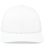 Pacific Headwear Trucker Snapback Braid Cap 104BR WHITE Front