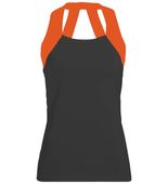 Augusta Ladies Jazzy Open Back Tank 1208 BLACK/ORANGE Front