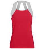 Augusta Ladies Jazzy Open Back Tank 1208 RED/METALLIC SILVER Front