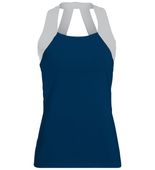Augusta Ladies Jazzy Open Back Tank 1208 NAVY/METALLIC SILVER Front