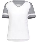 Augusta Ladies Fanatic 2.0 Tee 2914 WHITE/GREY HEATHER Front